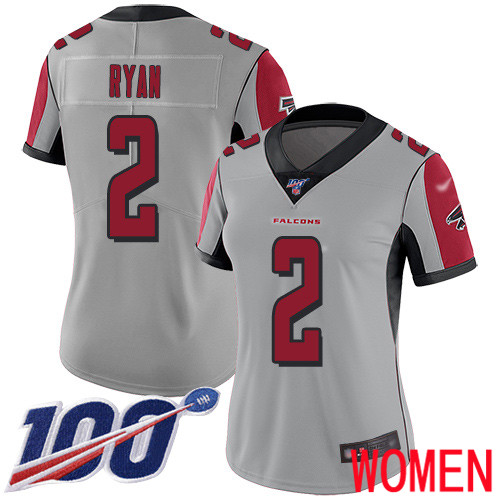 Atlanta Falcons Limited Silver Women Matt Ryan Jersey NFL Football 2 100th Season Inverted Legend